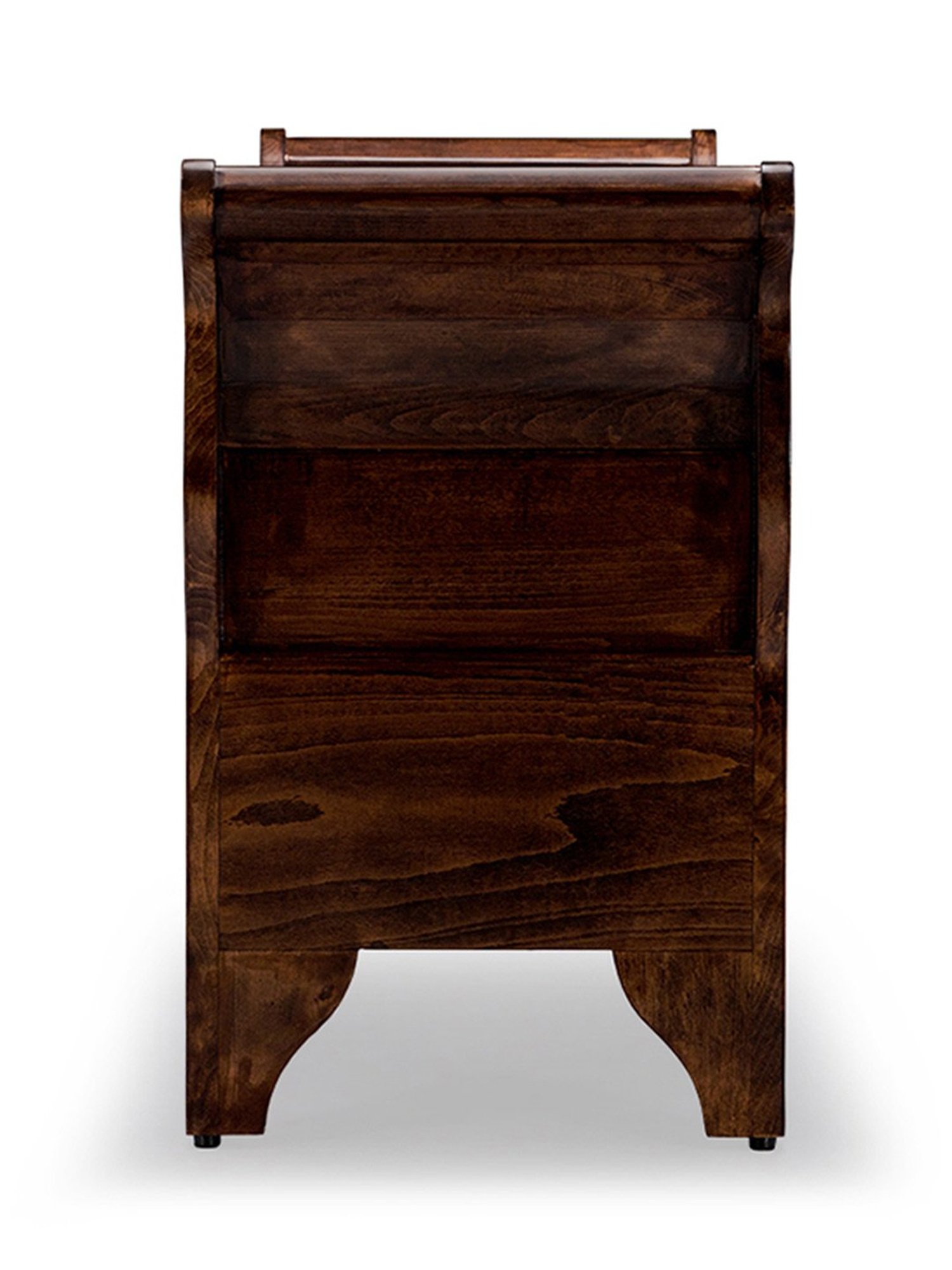 Durian Reagan Walnut Brown & Navy Blue Solid Wood Veneer Bench