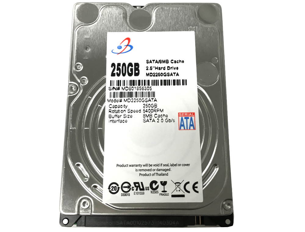 WL 250GB 8MB Cache 5400RPM SATA 3.0Gb/s 2.5" Internal Laptop Hard Drive w/1-Year Warranty