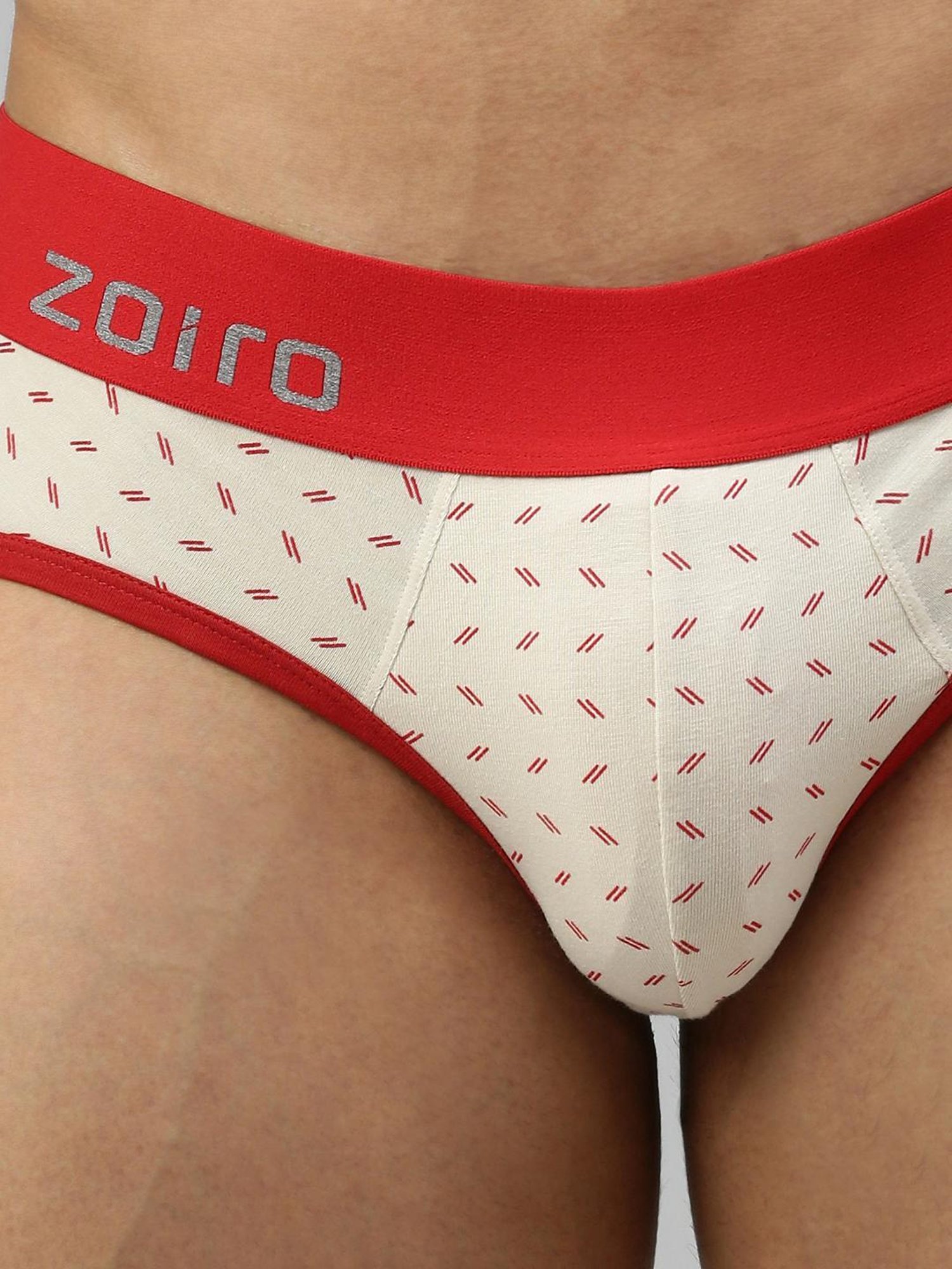 Zoiro White & Blue Regular Fit Printed Briefs - Pack Of 2