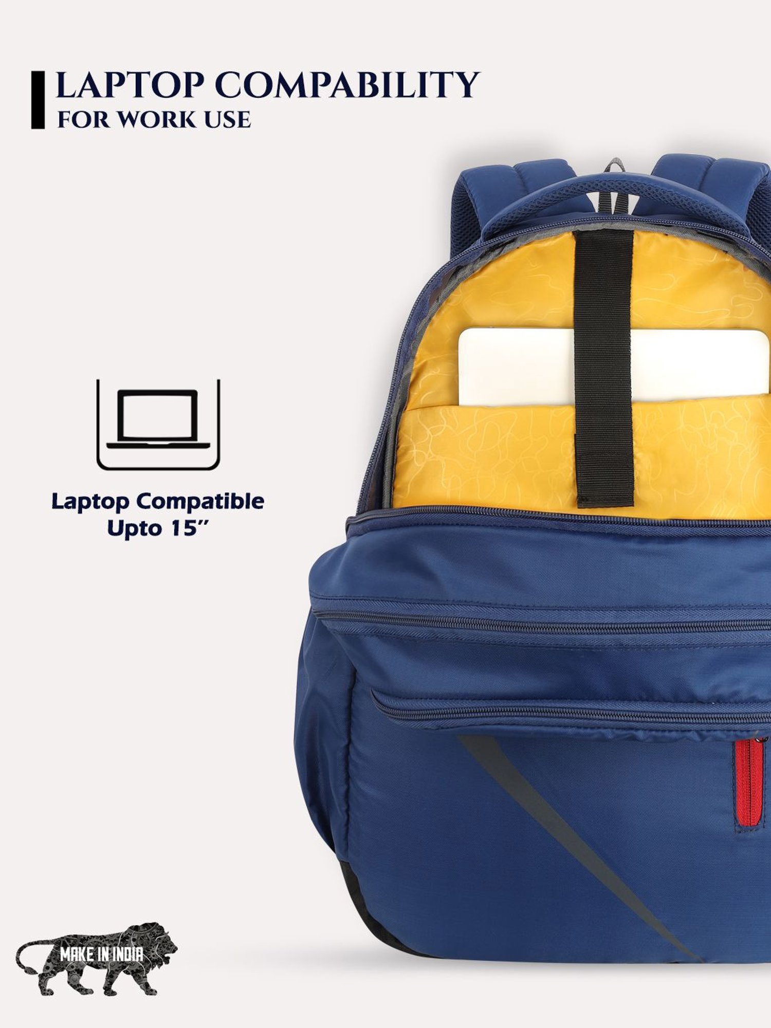 Lavie Sport Boomerang 36L Anti-theft Laptop Backpack For Men & Women (Navy)