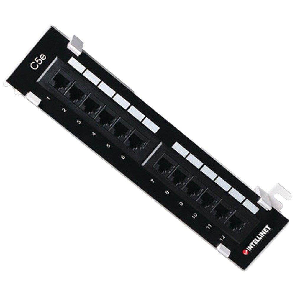 INTELLINET 162470 CAT-5E UTP Wall-Mount Patch Panel, 12 Port Computers, Electronics, Office Supplies, Computing