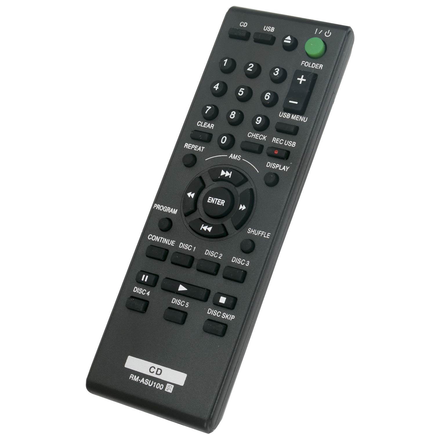 New RM-ASU100 RMASU100 Replacement Remote Control Compatible with Sony 5-Disc Compact Disc Player CDP-CE500 CDPCE500