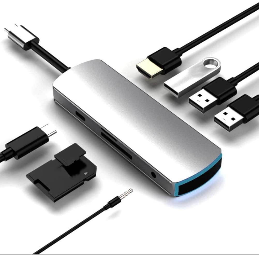 Naroote 【   】 Docking Station, USB-C Hub Durable 8 in 1 with PD Charging Light Type-C to HDMI Laptop for Computer