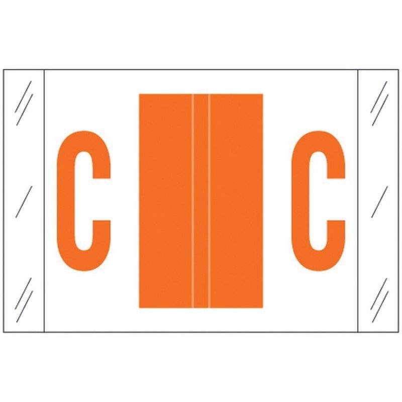 Tabbies Compatible "C" Labels, Polylaminated 100# Stock, 1 " X 1-1/2" Individual Letters - Roll of 500