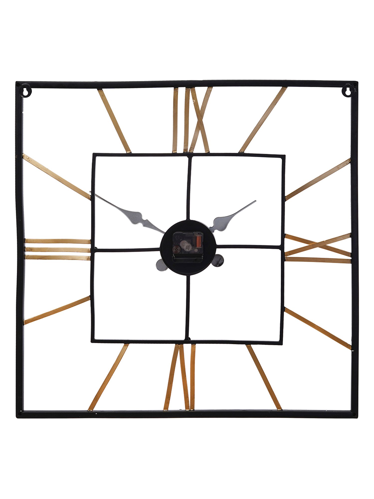 CHRONIKLE Classic Square Black & Gold Iron Wall Clock