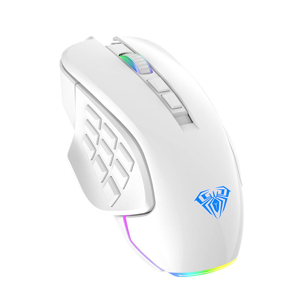 AULA H510 RGB Wired Gaming Mouse 10000 DPI Side Buttons Macro Programmable Gamer Mice For Laptop Desktop PC, 2 Sets Replaceable Accessories