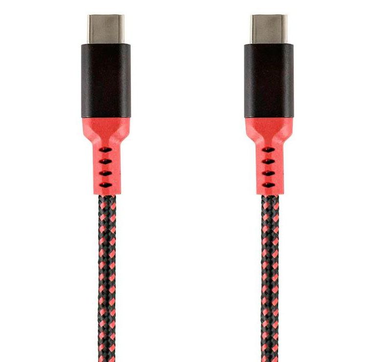 Monoprice Stealth Charge and Sync USB 2.0 Type-C to Type-C Cable - 3 Feet - Red, Up to 5A/100W, For USB-C Enabled Devices Laptops MacBook Pro