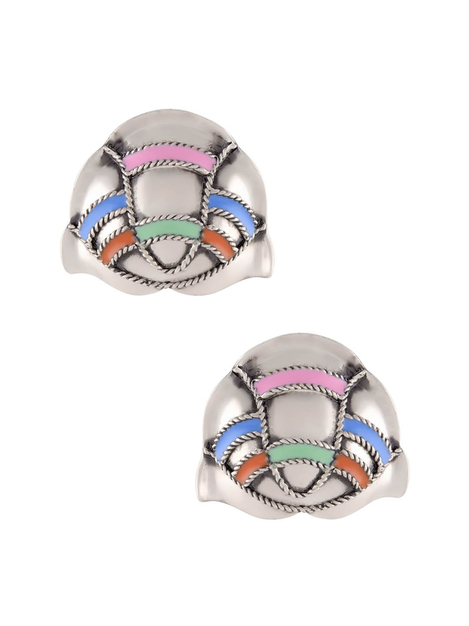 Tribe Amrapali Multi Lotus Chandrika Stud Earrings