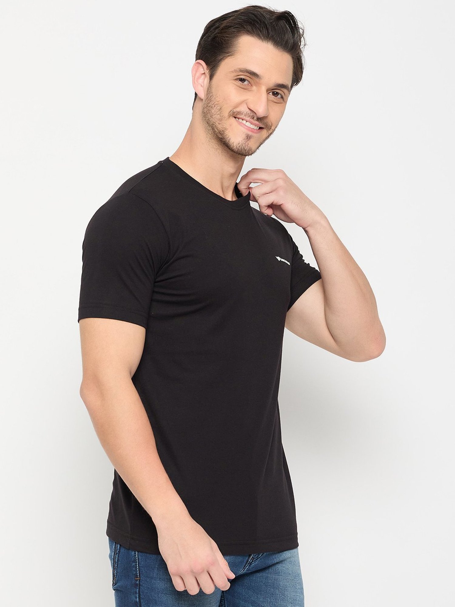 Duke White & Black Regular Fit T-Shirt