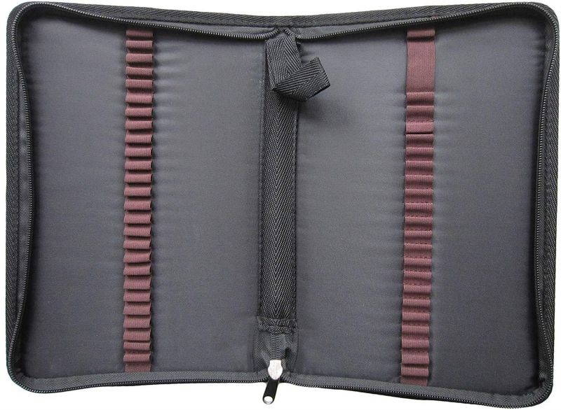 Colored Pencil Case - LeBeila 48 Slots Handy Canvas Stationary Pouch, Artist & Student Zipper Closure Storage Organizer Holder For Crayola Watercolor Pencils, Gel Pens, Small Markers (48-Slot, Black)