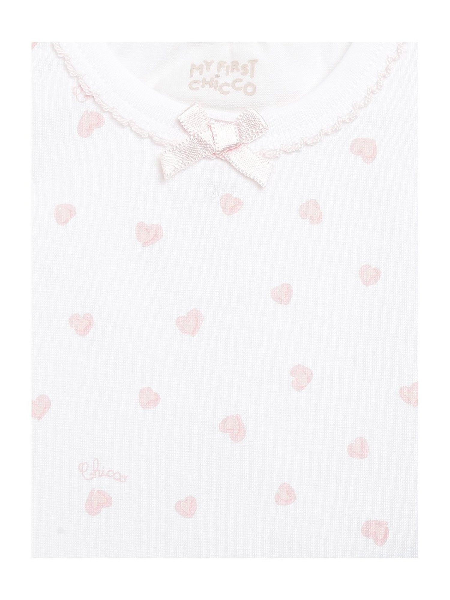 Chicco Kids White & Light Pink Printed Bodysuit (Pack Of 2)