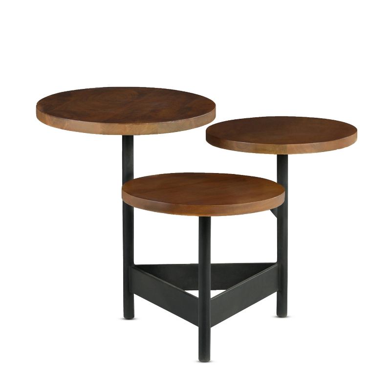 Agra Side Table Cherry/Metal - Steve Silver Co.