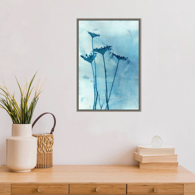 16" x 23" Anne by Krista Mccurdy Framed Canvas Wall Art Blue - Amanti Art
