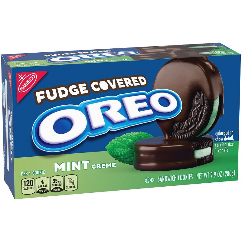 Oreo Fudge Covered Mint Creme  Chocolate Sandwich Cookies - 9.9oz
