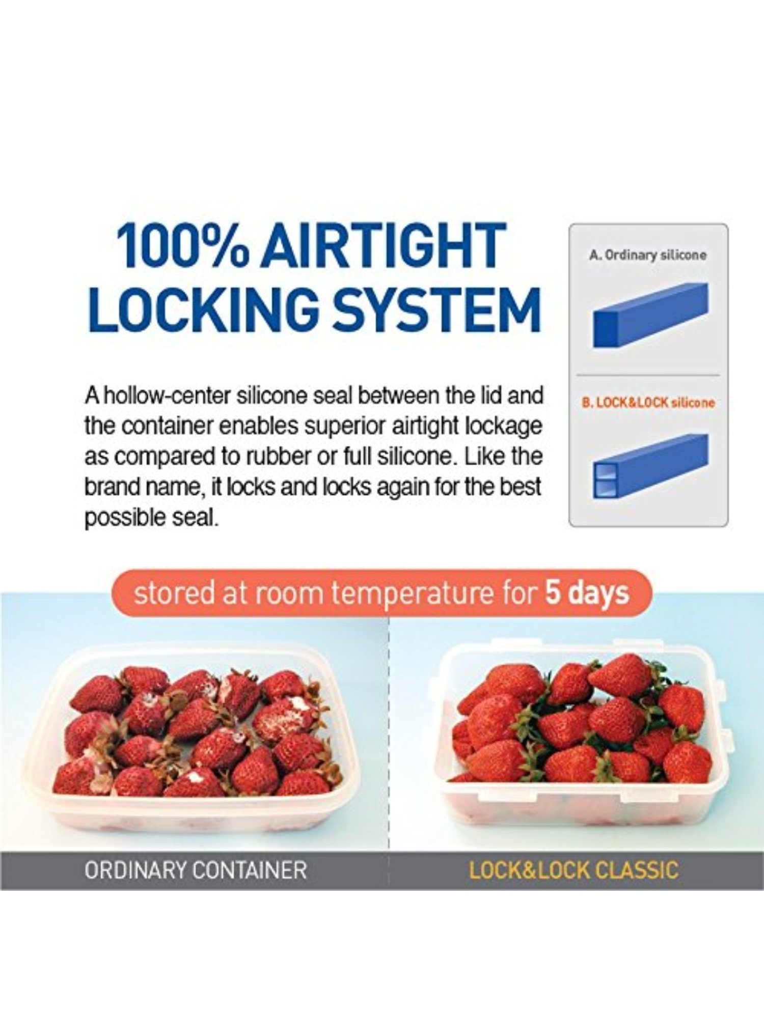 Lock & Lock Transparent Plastic Container - 860ml