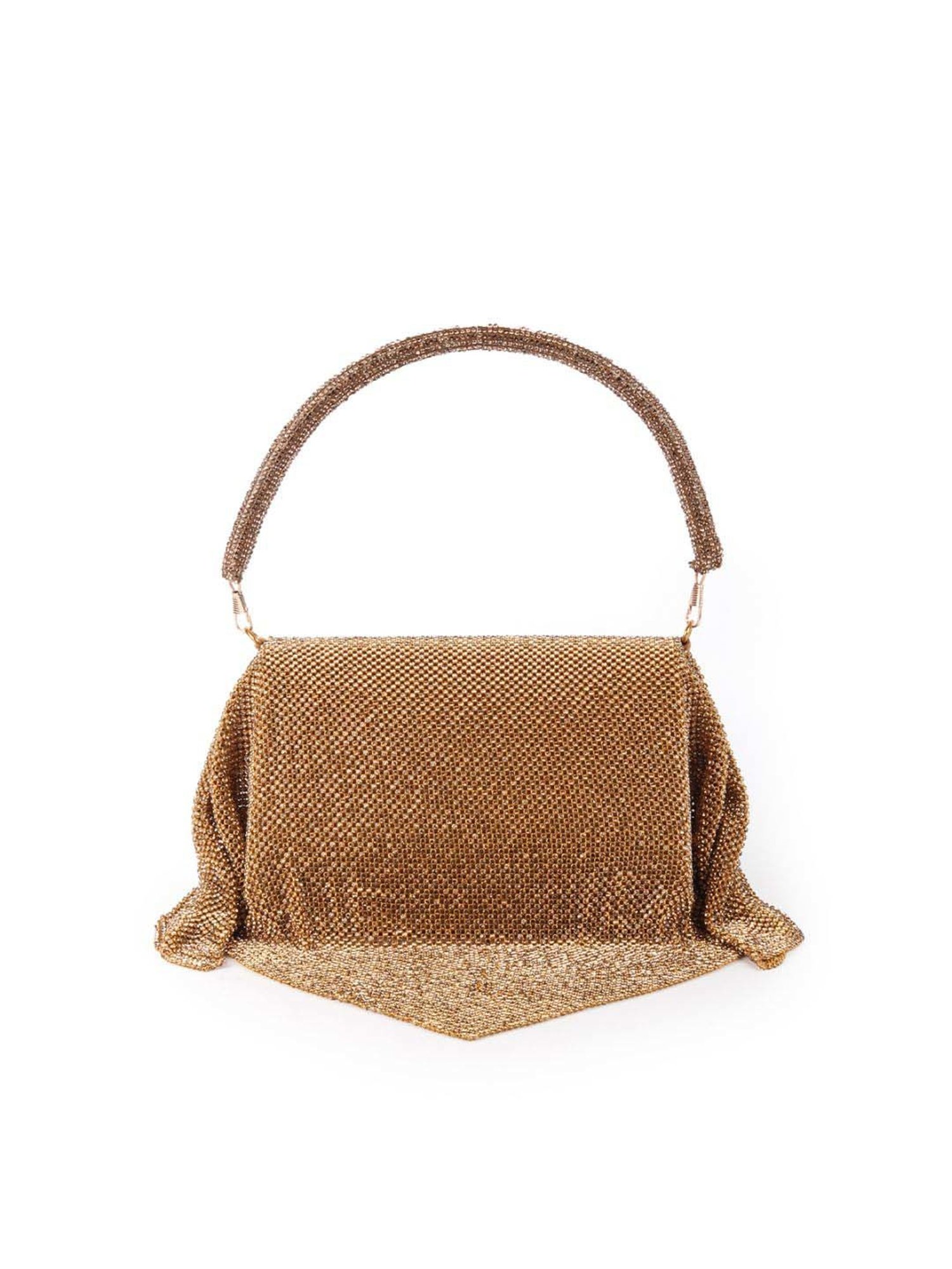 Odette Gold Textured Handbag
