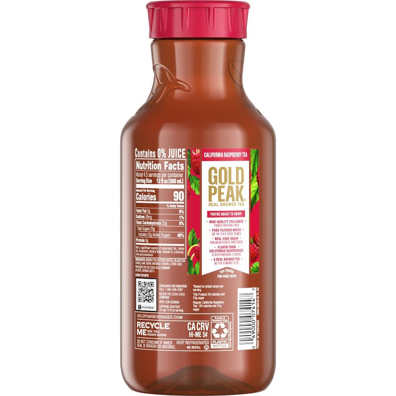 Gold Peak Raspberry Flavored Iced Tea Drink - 52 fl oz