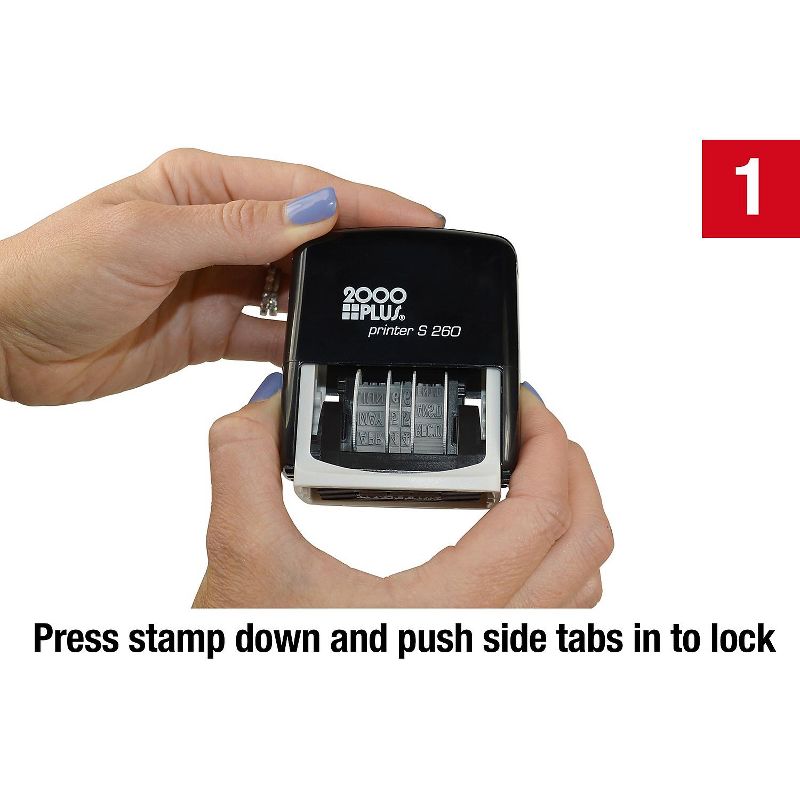 2000 Plus Economy Message Dater 4 Messages Red/Blue 1 3/4 x 15/16 065005