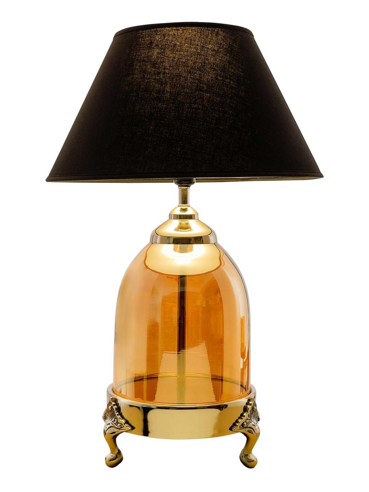 Kapoor E Illuminations 'Serenity' Navy & Antique Gold Glass Table Lamp - Set of 1