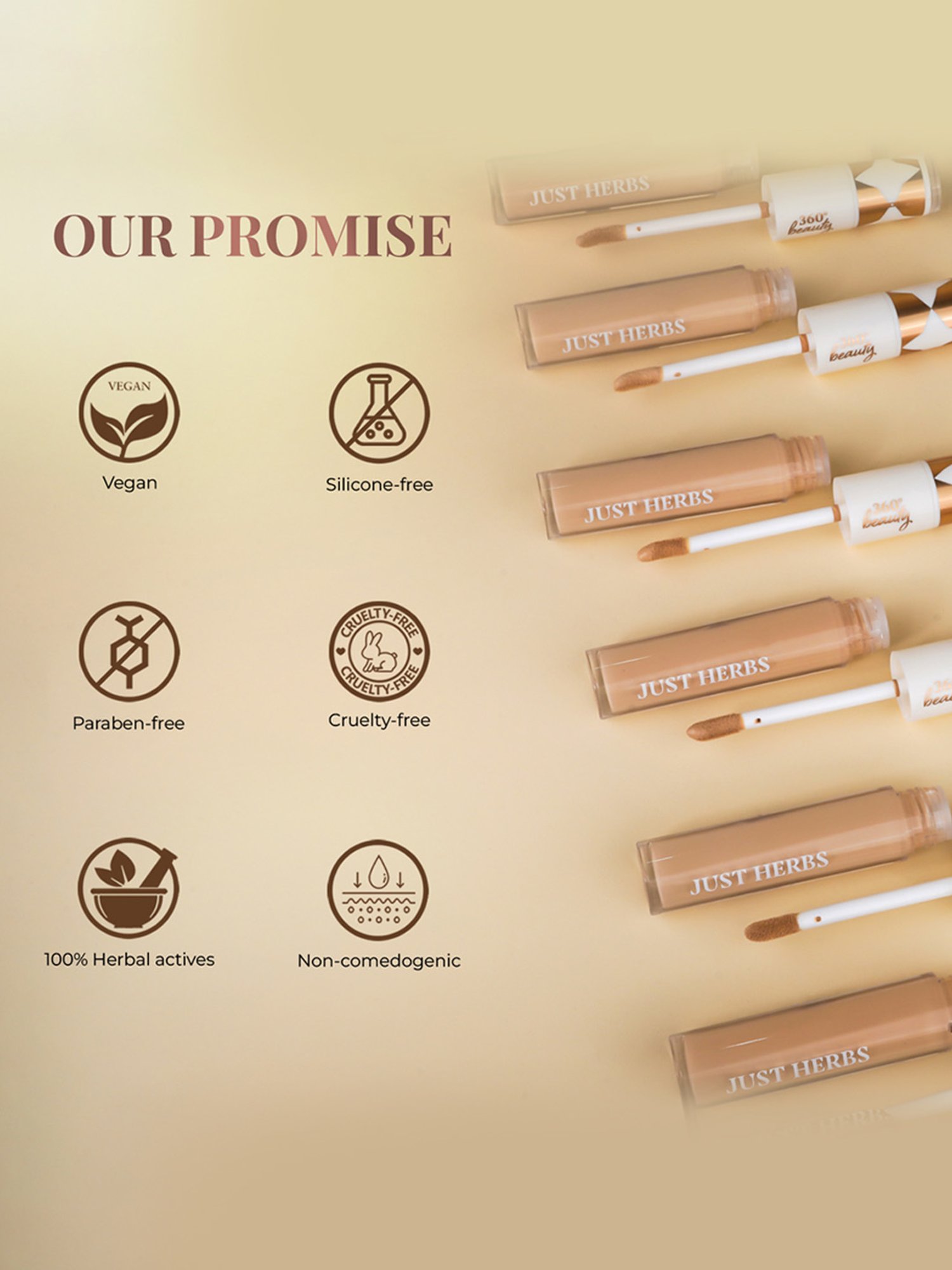 JUST HERBS Brightening & Correcting Concealer 06-Beige - 6 ml