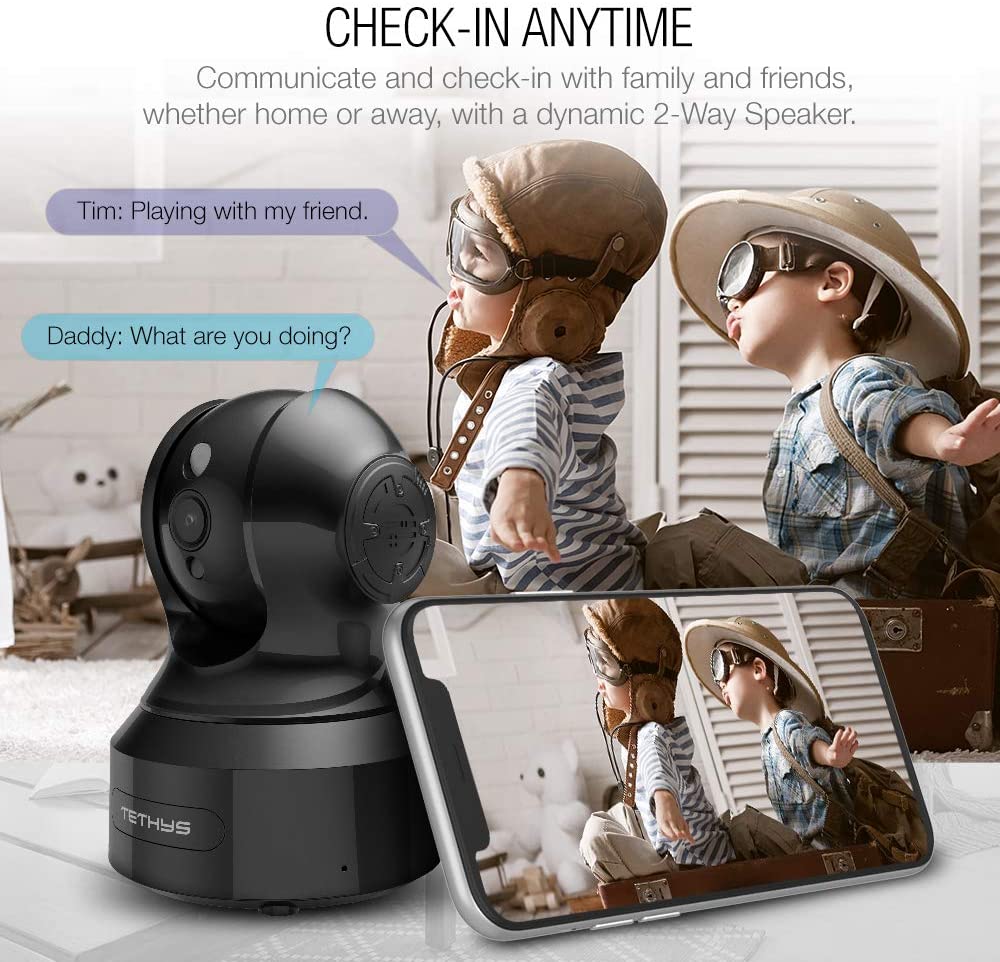 Wireless Security Camera 1080P Indoor [Work with Alexa] Pan/Tilt WiFi Smart IP Camera Dome Surveillance System w/Night Vision,Motion Detection,2-Way Audio,Cloud for Home,Business, Baby Monitor