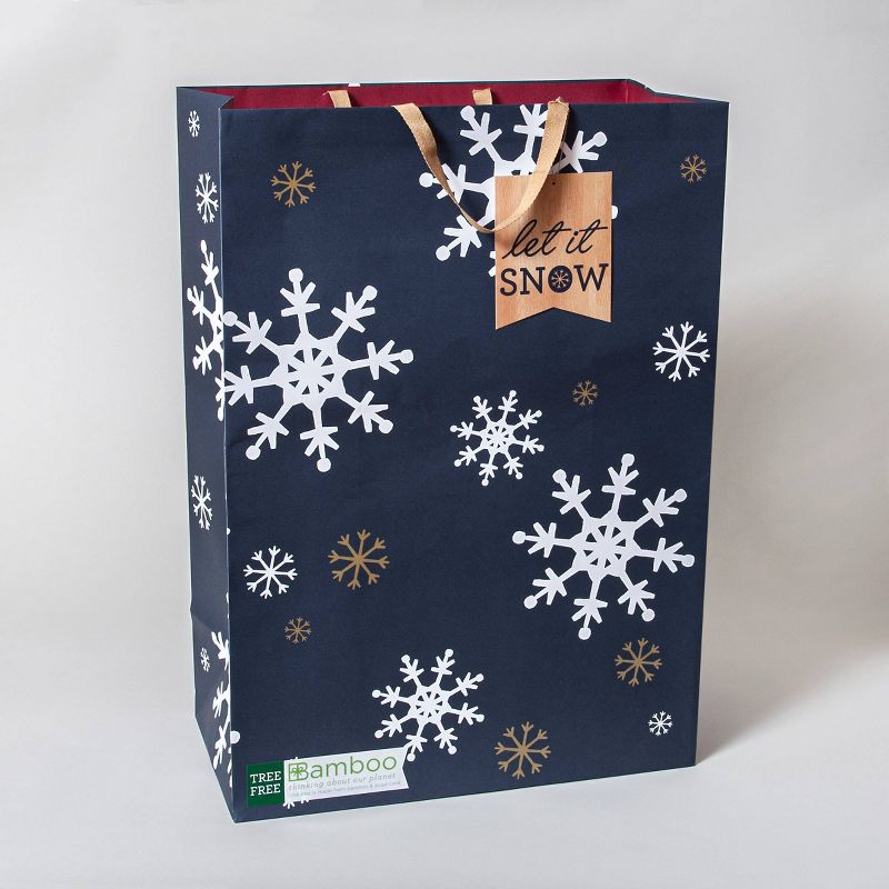 Bamboo Snowflakes Gift Bag Blue - IG Design Group