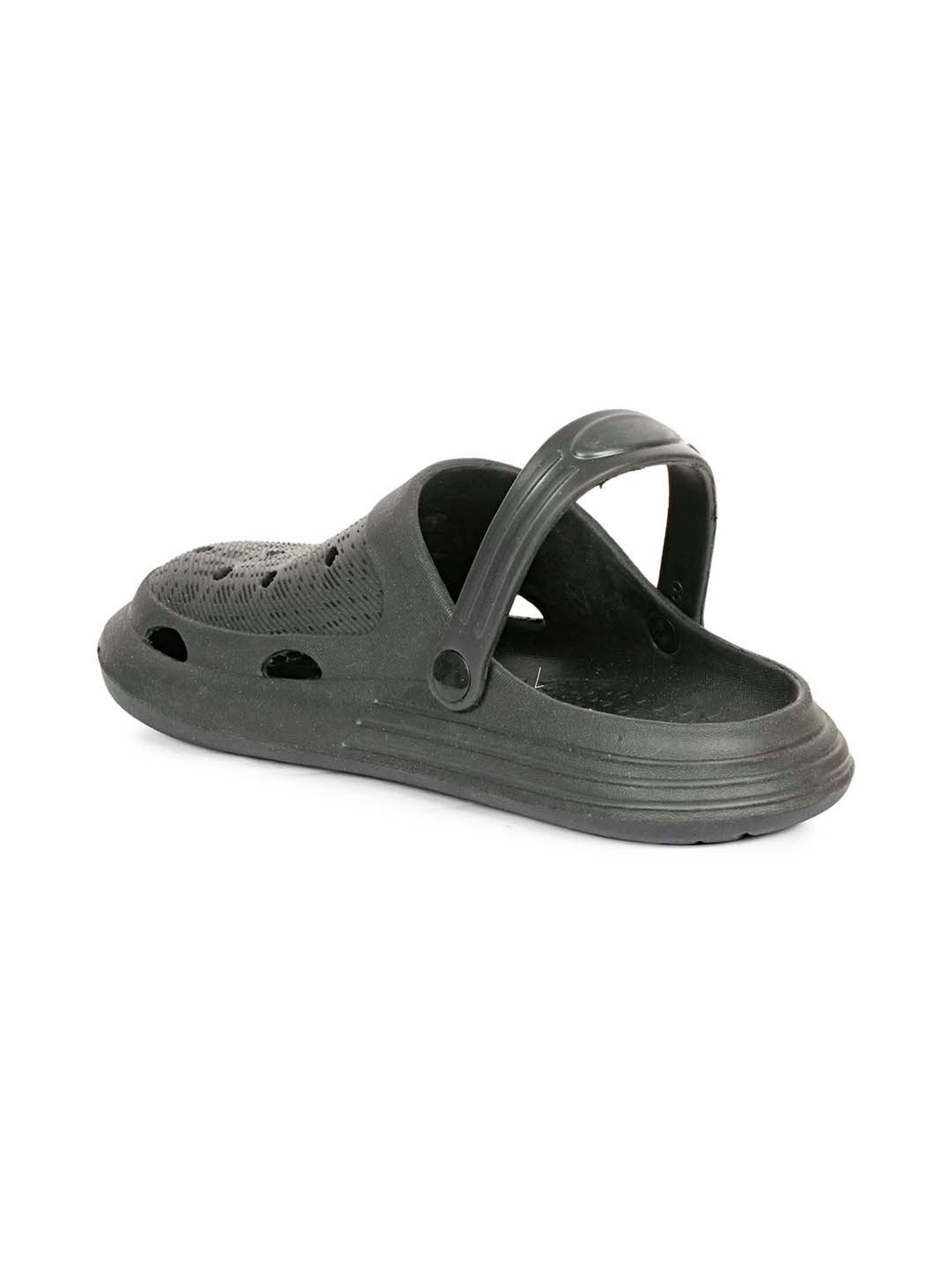 Mozafia Men's Black Back Strap Clogs