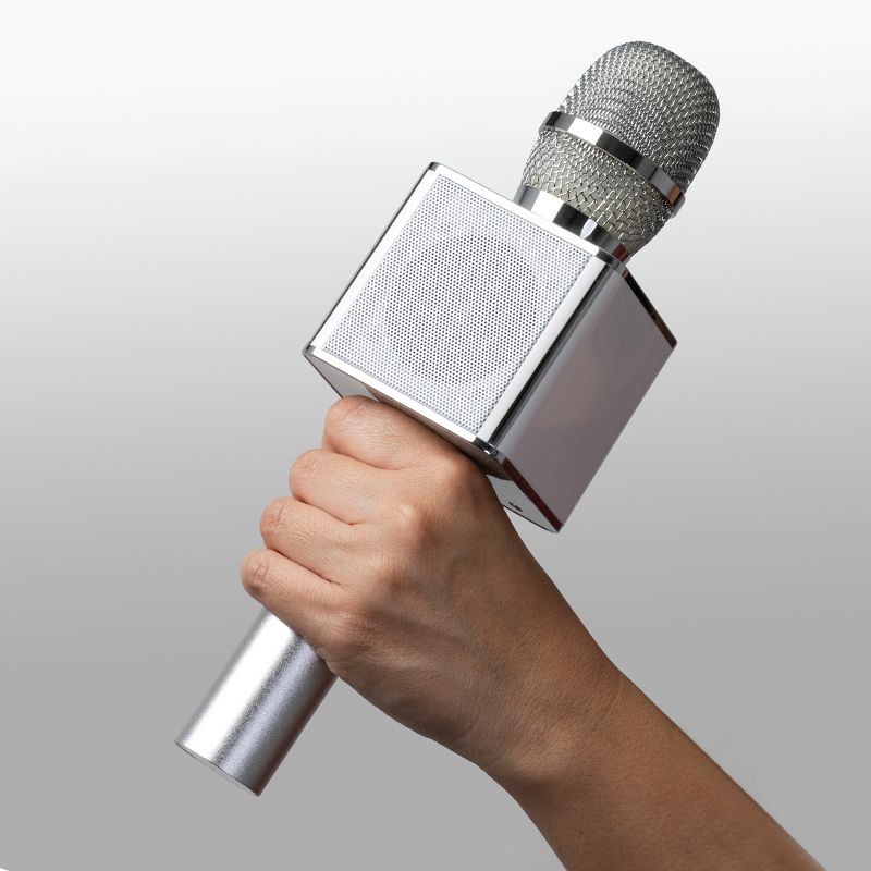 SHARPER IMAGE Musical Microphone Bluetooth Broadcaster in Silver