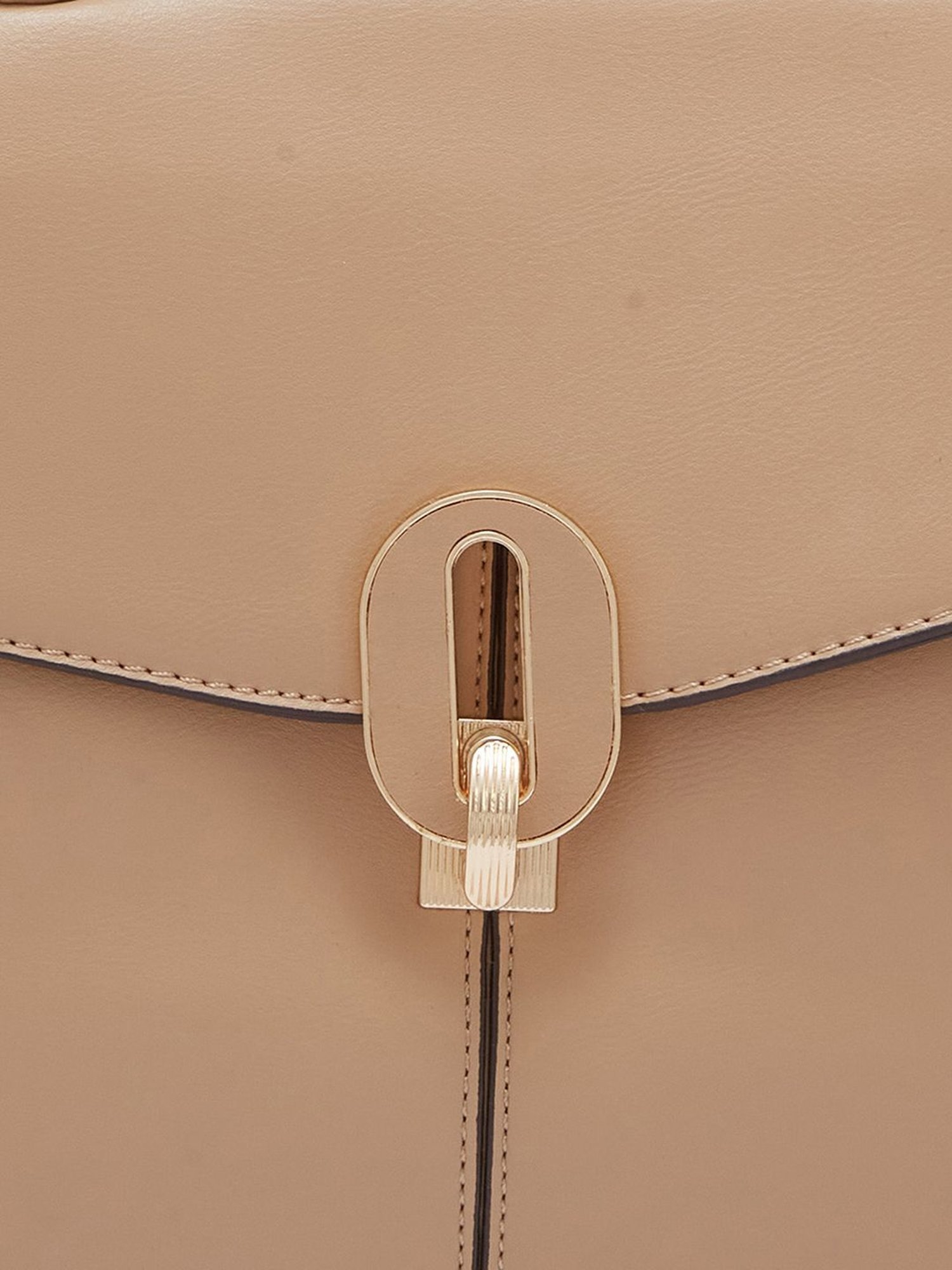 Globus Khaki Solid Medium Handbag