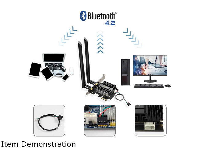 EDUP PCIe Bluetooth WiFi Card Ac1300Mbps Wireless Wi-Fi Network Card Adapter 2.4G/5.8G Dual Band Antenna PCI Express Internet Networking Cards Support Windows 10/ Win 8.1/ Win 7 for Desktop PC Laptop