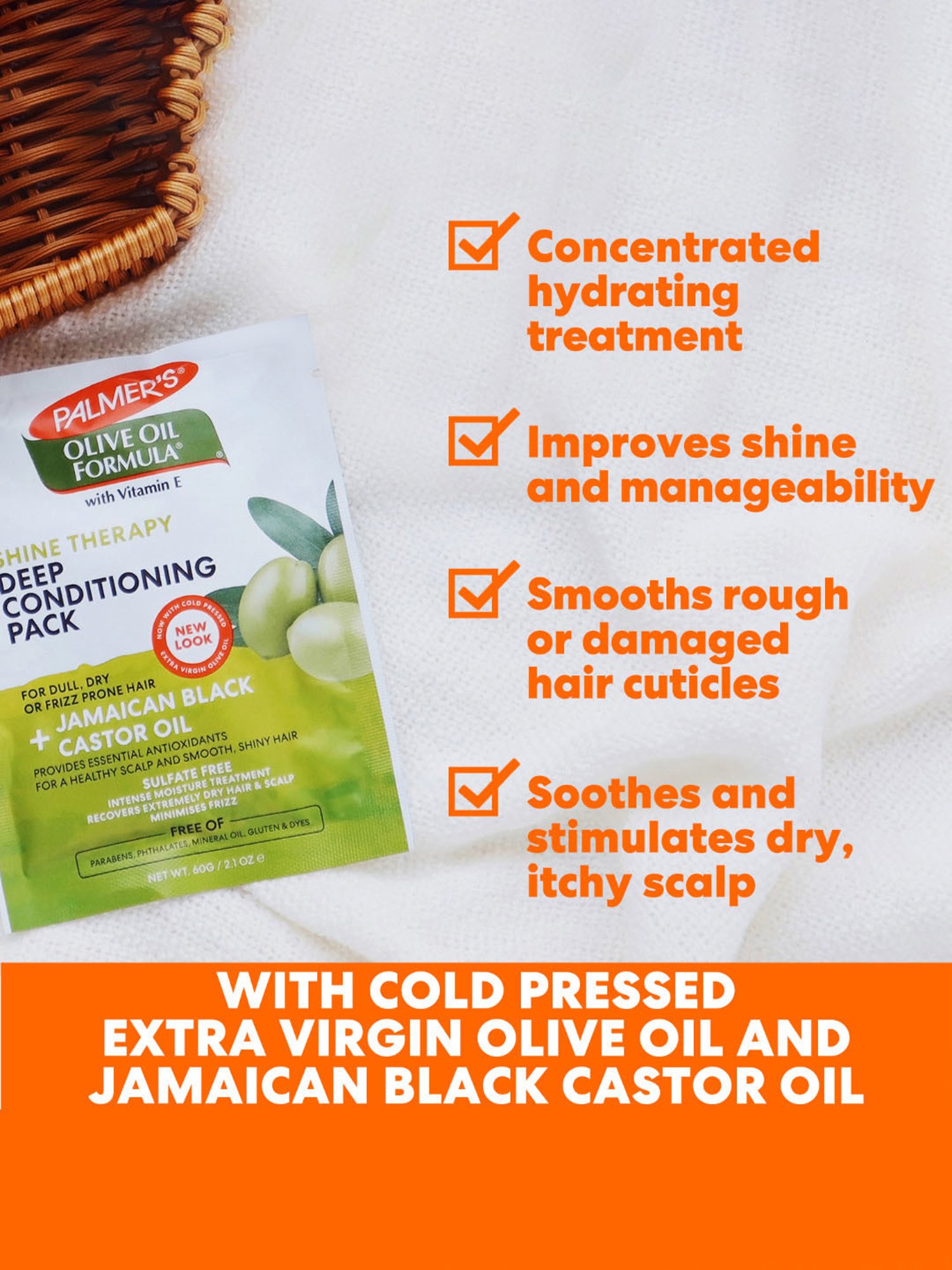 Palmer's Olive Oil Formula with Vitamin E Shine Therapy Deep Conditioning Pack - 60 gm