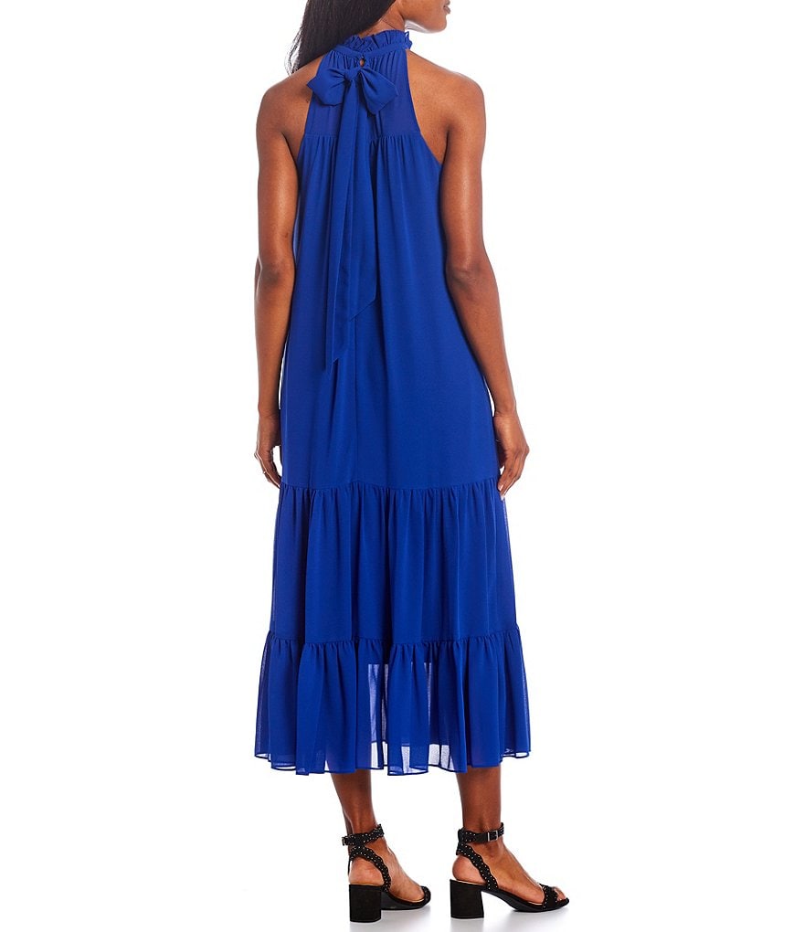 Alex Marie Aubrey Chiffon Sleeveless Mock Halter Neck Maternity Dress