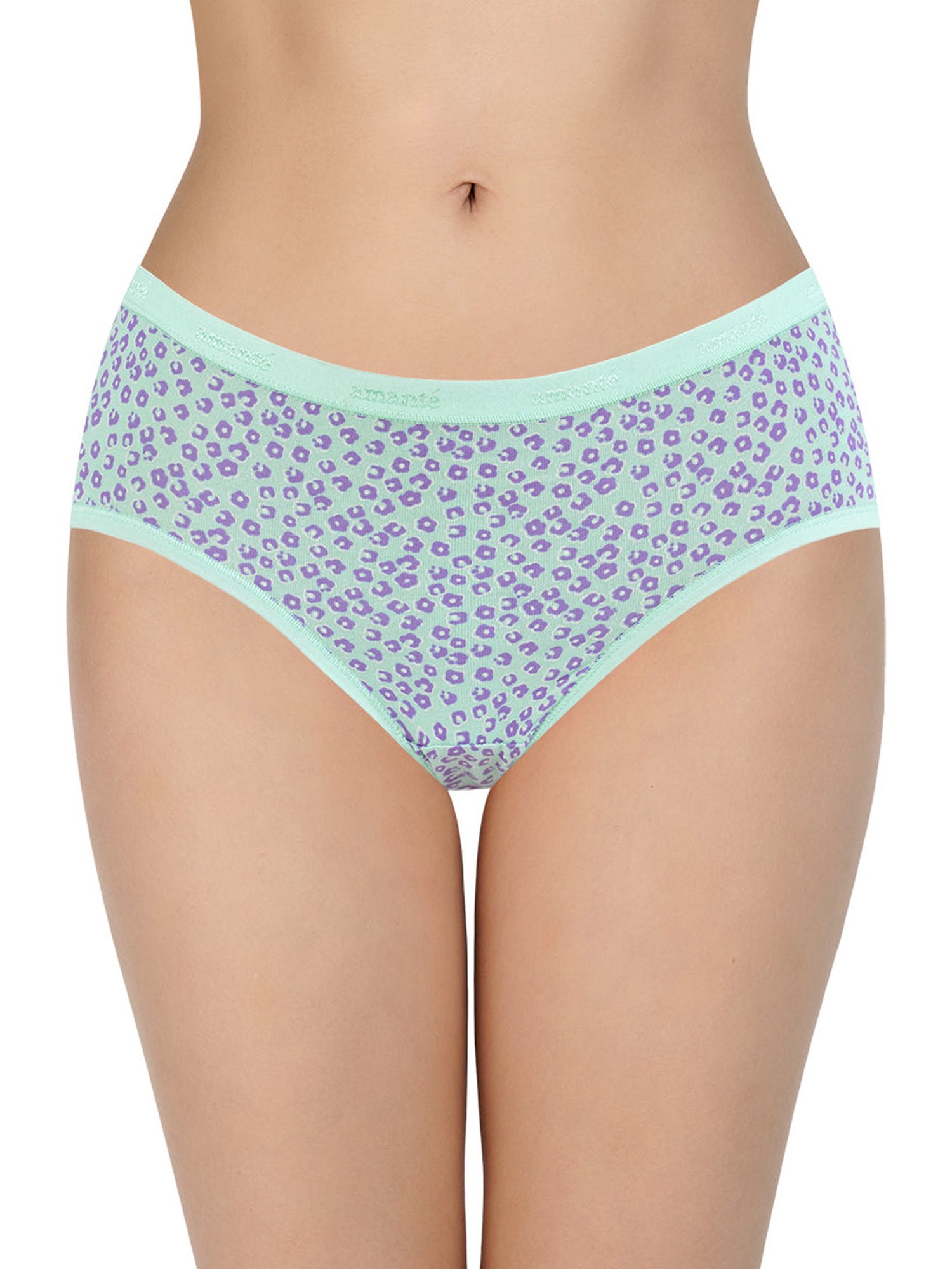 Amante Peach & Blue Cotton Floral Print Hipster Panties - Pack Of 3