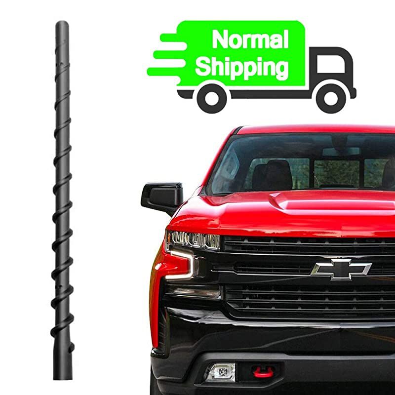 Inches Antenna Compatible with 2007-2021 Chevy Silverado 1500 2500 3500 and GMC Sierra (2009-2021), Spiral Flexible Rubber Antenna, Direct Replacement Antenna Accessories