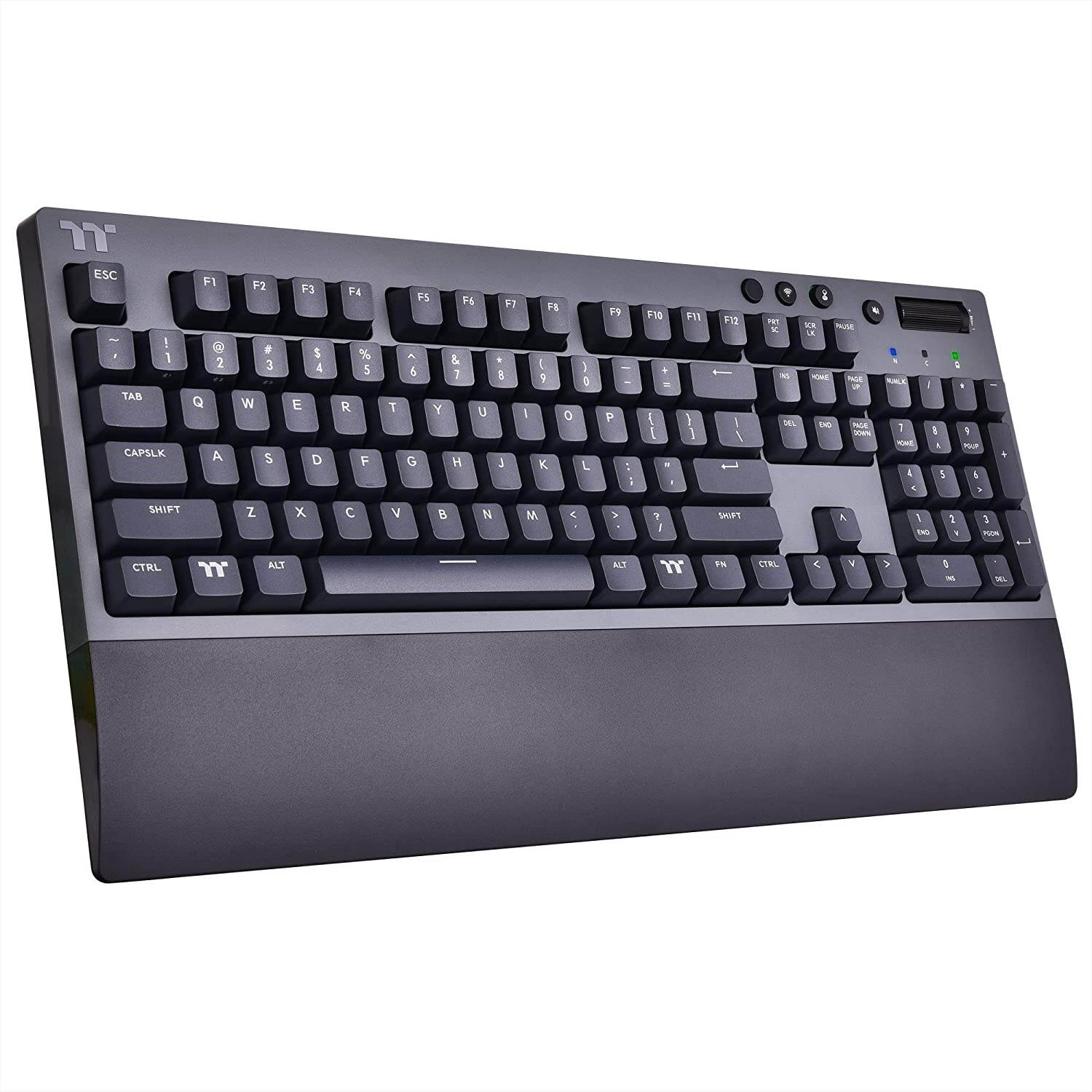Thermaltake W1 Wireless Gaming Keyboard Cherry MX Blue, 2.4GH per Minute, Bluetooth 4.2, Low Energy Technology, USB Type-C Connection. GKB-WOW-BLSNUS-01