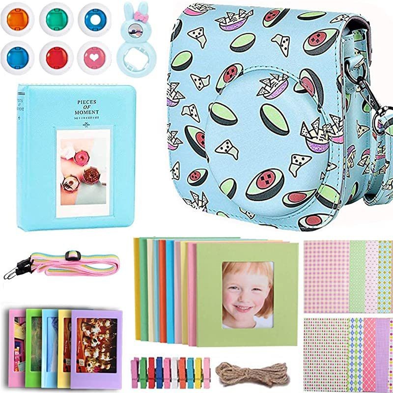 Case & Accessories Compatible with Fujifilm Instax Mini 9/8 / 8+ Instant Film Camera, Bundle Pack Include Album, Filters, Strap & Other Accessories. [Kitty,9 Items Kit] by