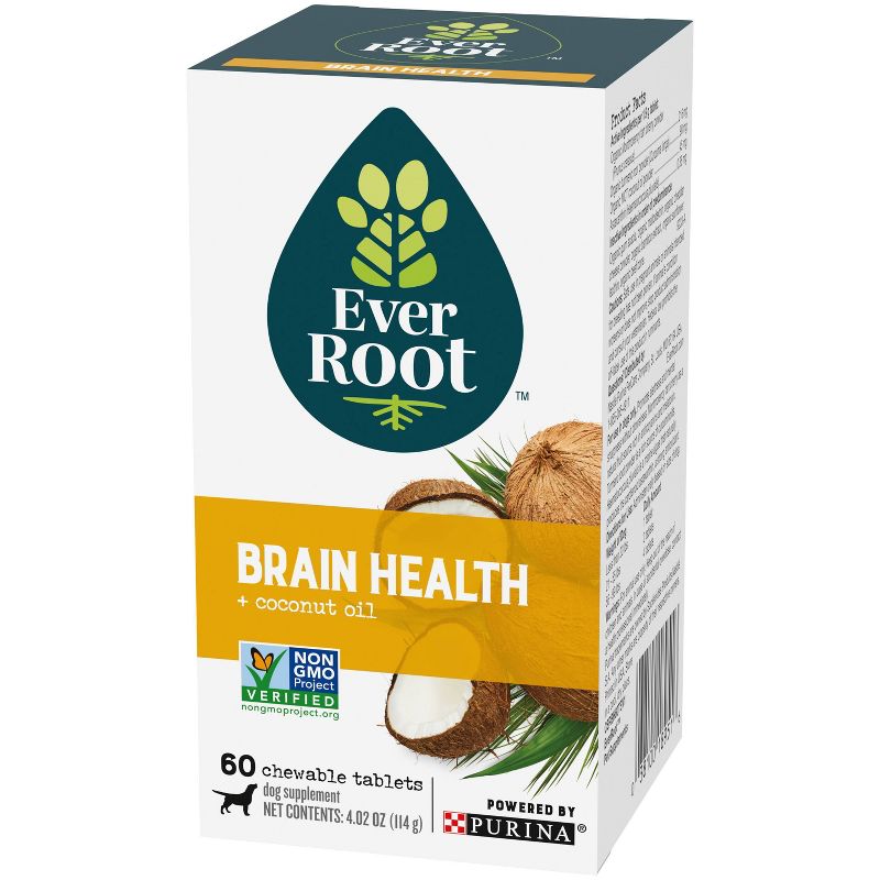 Purina EverRoot Natural Brain Health with Coconut Organic Dog Supplement Chewable Tablets - 60ct