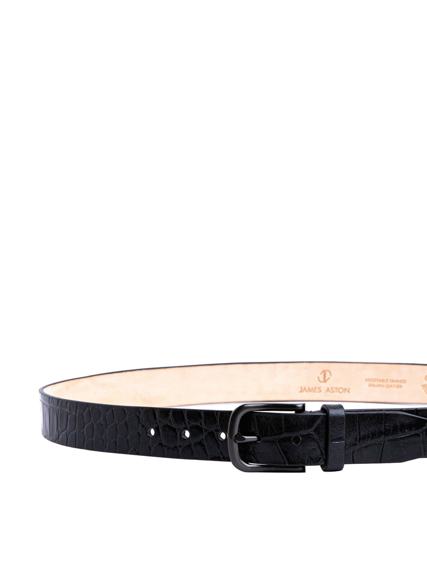James Aston Black Leather Waist Belt for Men