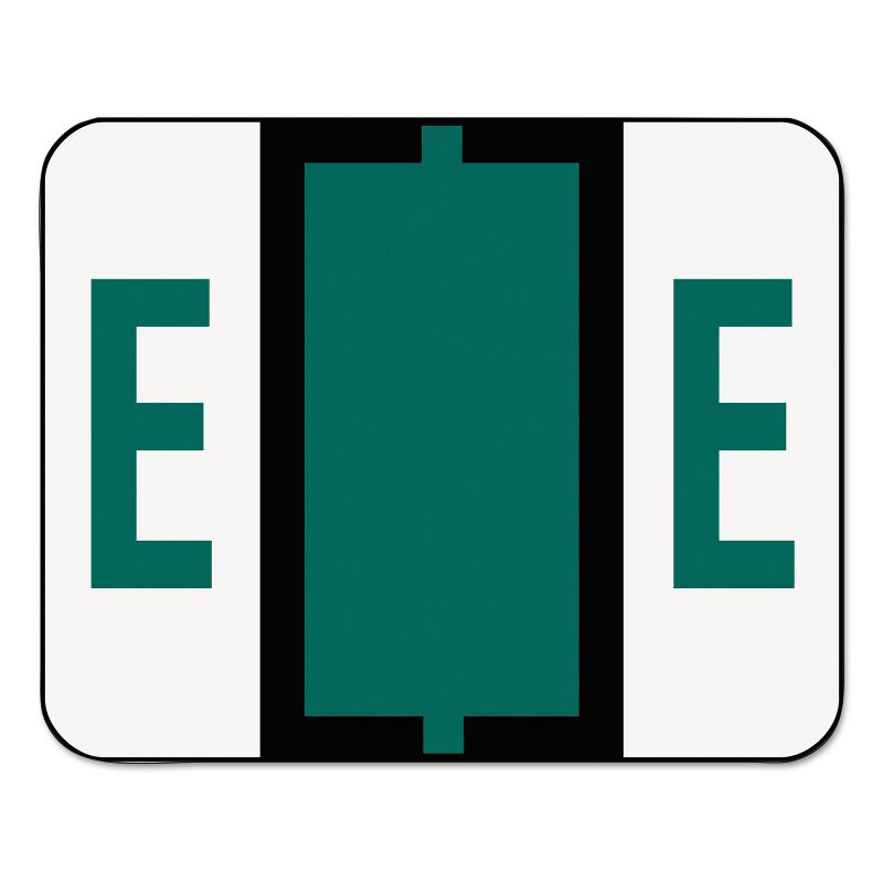 Smead A-Z Color-Coded Bar-Style End Tab Labels Letter E Dark Green 500/Roll 67075