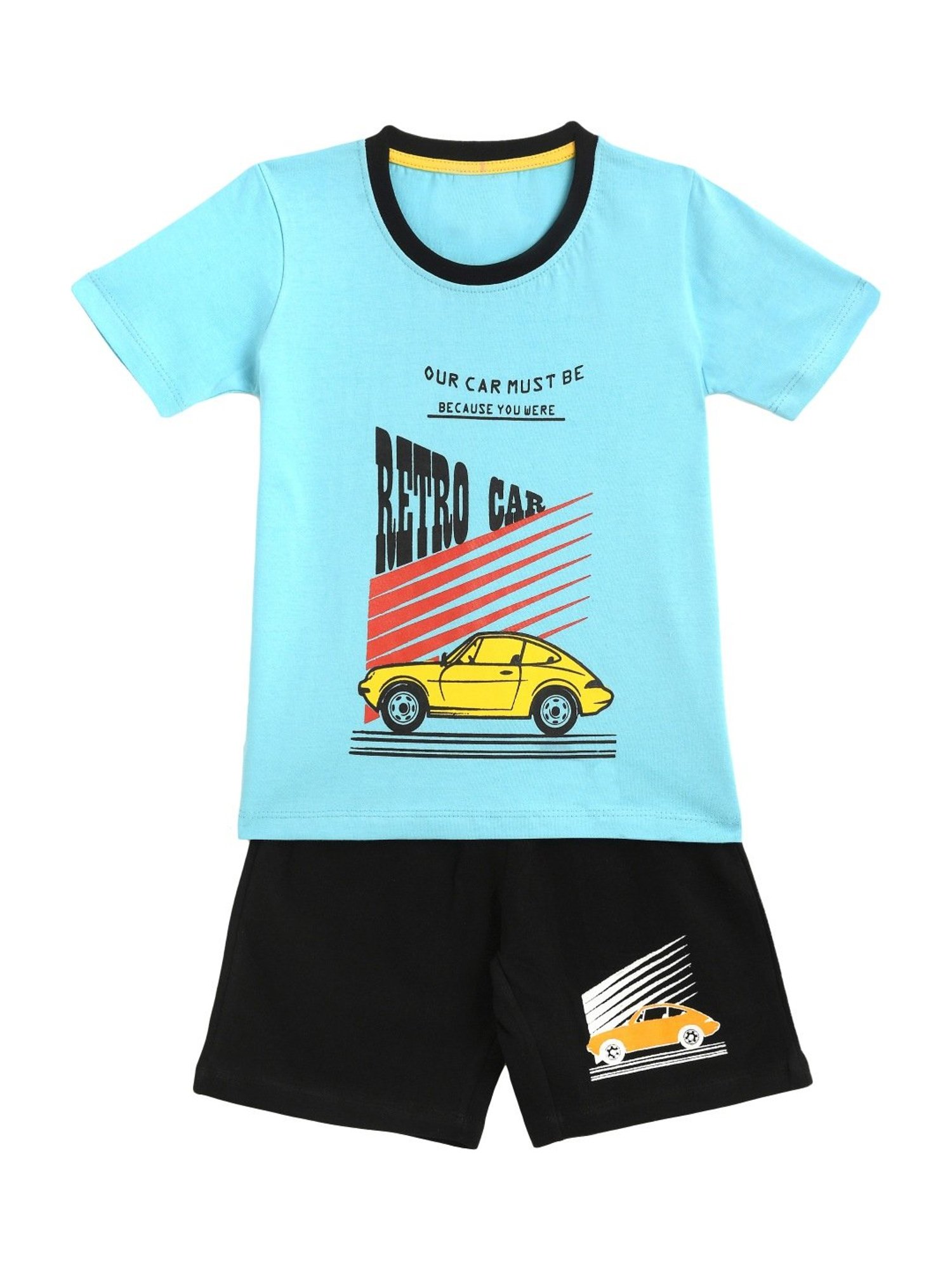 Kids Craft Blue Cotton Printed T-Shirt & Shorts