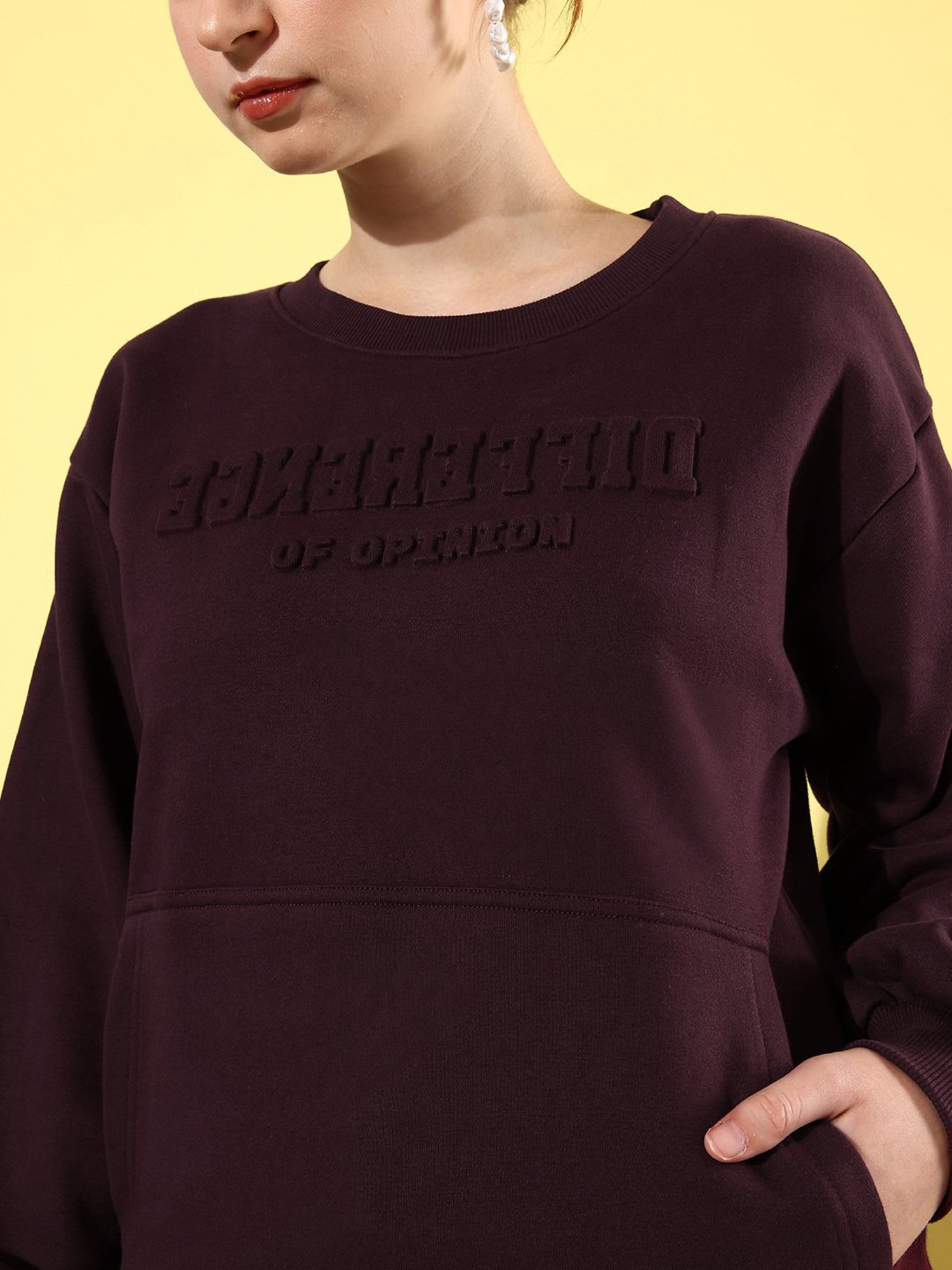 Difference of Opinion Wine Fleece Graphic Print Oversized Sweatshirt