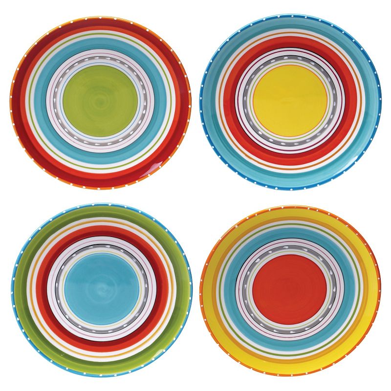 Certified International Mariachi Earthenware Dinner Plates (10.75") Orange - Set of 4