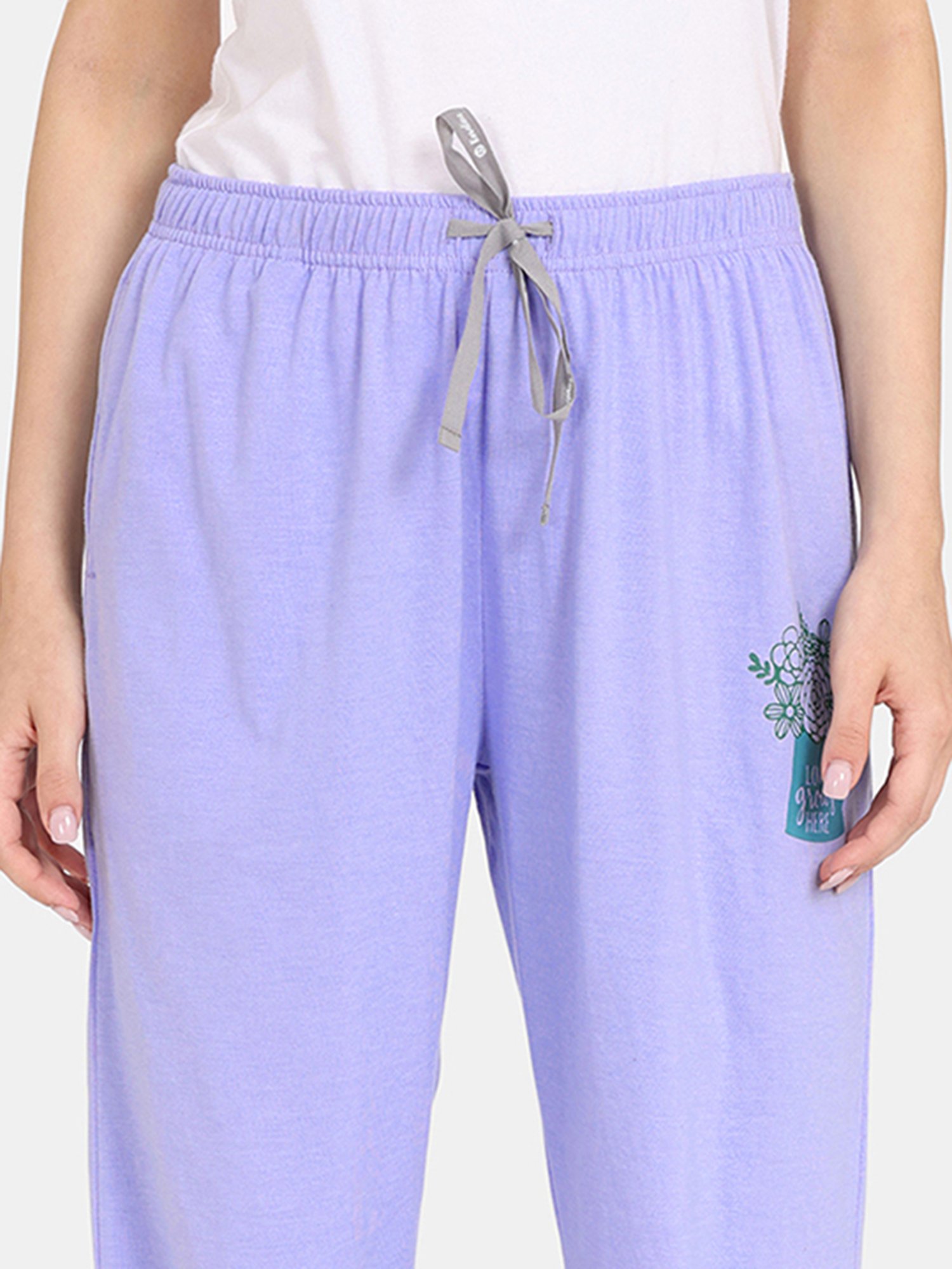 Rosaline by Zivame Blue & Purple Cotton Printed Pyjamas - Pack of 2