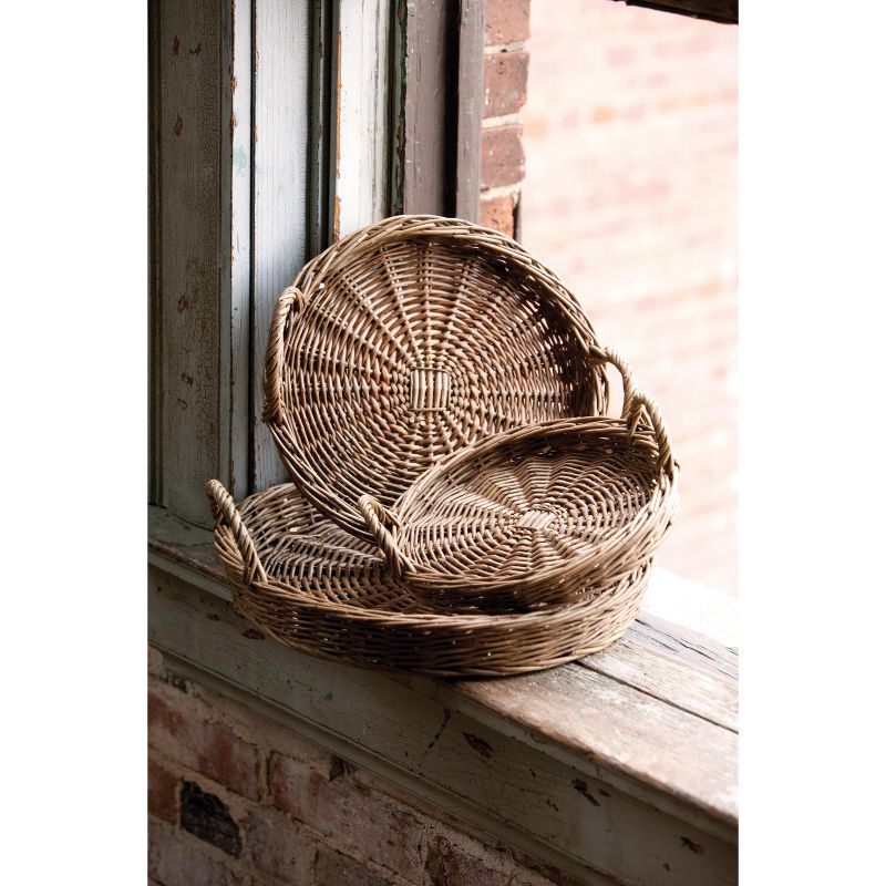 Park Hill Collection Round Willow Trays Set of 3