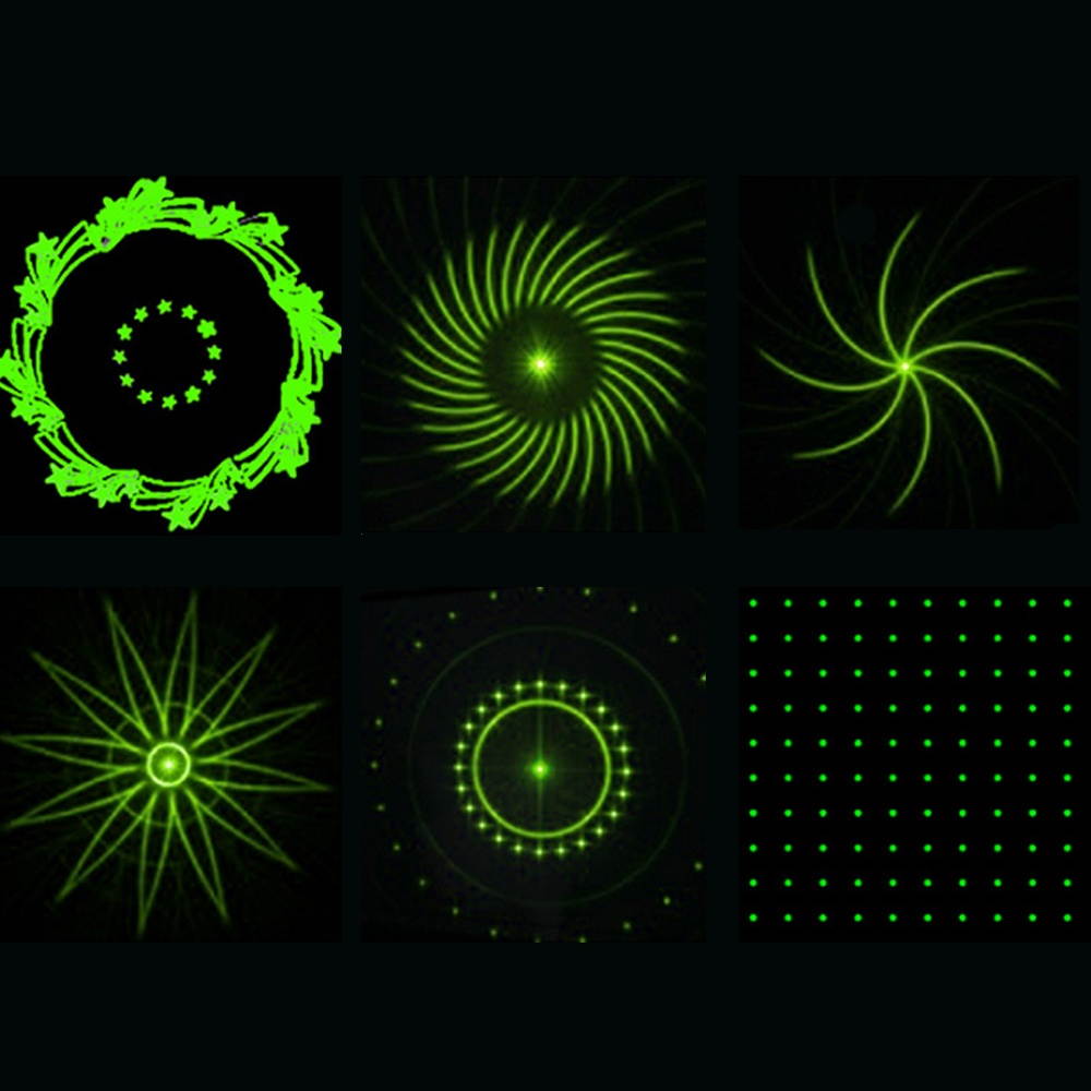 Automatic Rotation Laser Pointer Head USB Charging Laser Stagelight Head 4/6 Pattern Laser Cap Head Hunting Fishing C