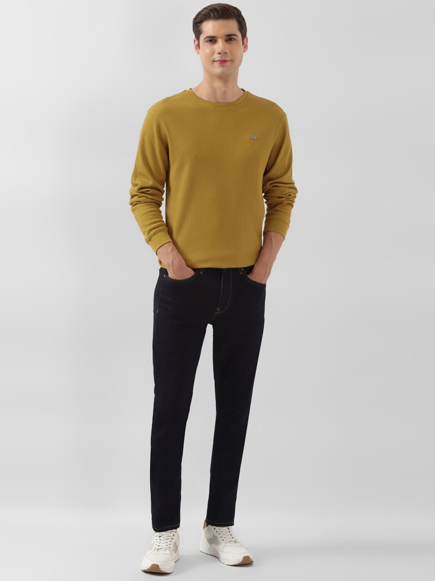 Peter England Yellow Regular Fit T-Shirt