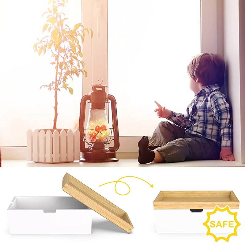 Cable Management Box Hider Cord Organizer Box Large Storage Holder for Desk Conceal Power Strips and Electrical Cords from TV Computer USB Hub