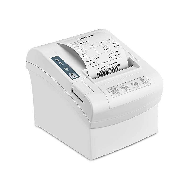 Thermal Receipt Printer of 300mms HighSpeed Printing Auto Cutter Sound Reminder 3 18 80mm Desktop POS Ticket Printer with USBSerialLANCash Drawer Port Support Windows