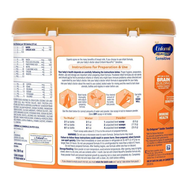 Enfamil NeuroPro Sensitive Non-GMO Infant Formula Powder - 19.5oz