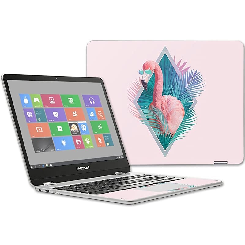 Skin Compatible with Samsung Chromebook Plus 12.3"(2017 - Flamingo Vice | Protective, Durable, and Unique Vinyl wrap Cover | Easy to Apply, Remove, and Change Styles | Made in The USA